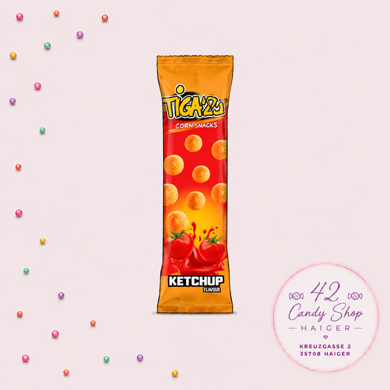 Tigaz Corn Balls Ketchup 20g - Maisbällchen mit Ketchupgeschmack