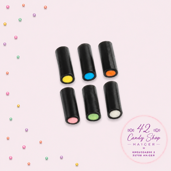 Gefüllte mini bunte Lakritz Stifte