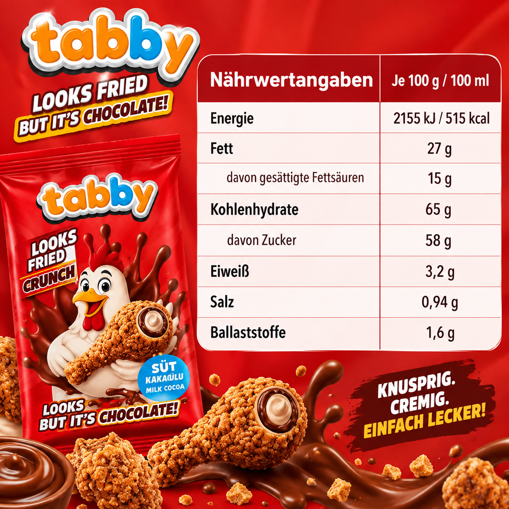 Tabby Milchschokolade mit Cremefuellung 50g