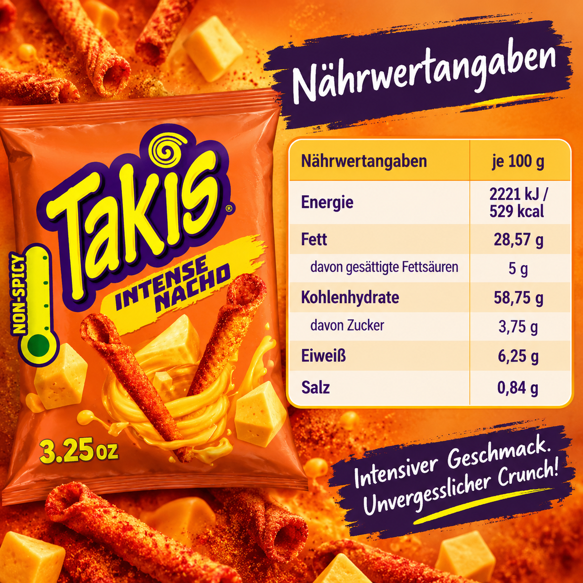 Takis Tortilla Chips Intense Nacho 92,3g